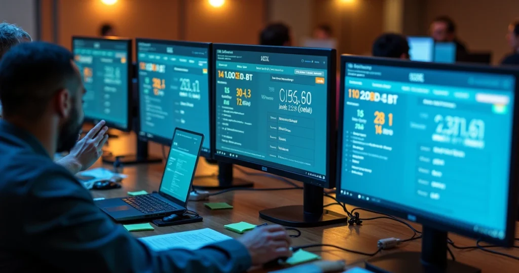 Different mortgage rate offers displayed on screens 