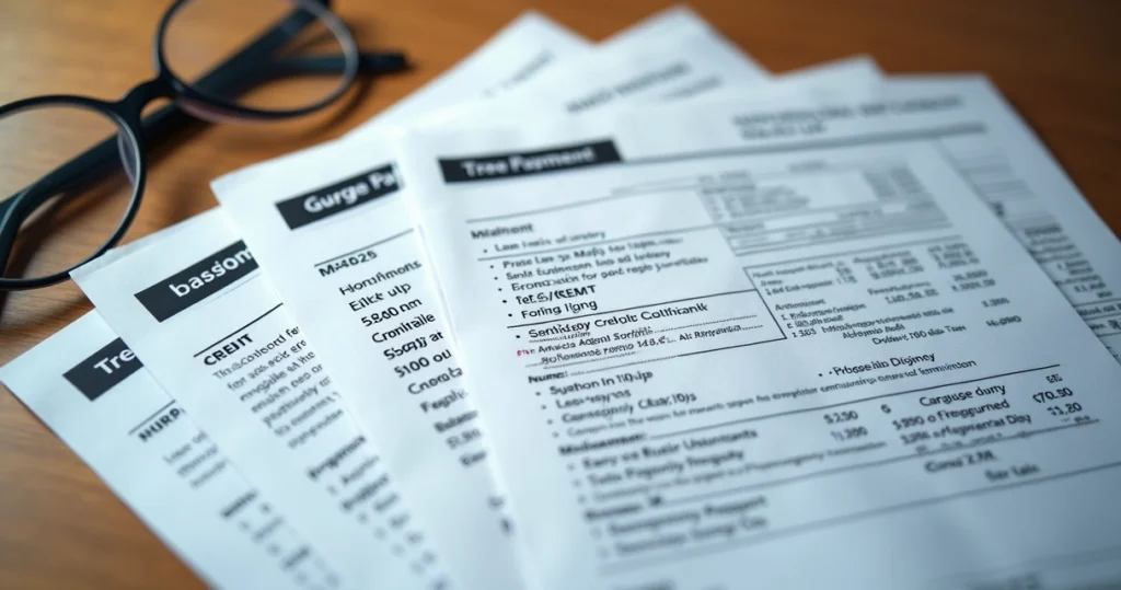 Layers of credit history visuals on paper 