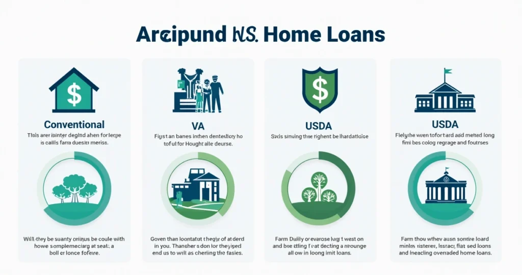 Diagram comparing types of home loans 
