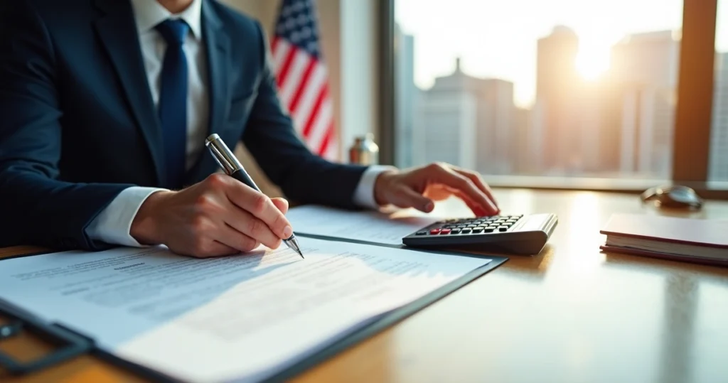 International buyer signing US property documents 