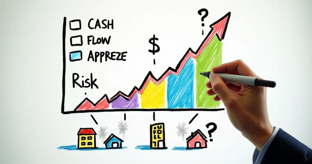 Hand drawing real estate investment fundamentals chart