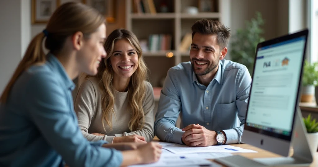 FHA homebuyer meeting with a mortgage specialist 