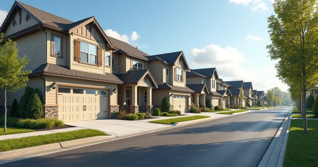 Row of FHA-approved houses 