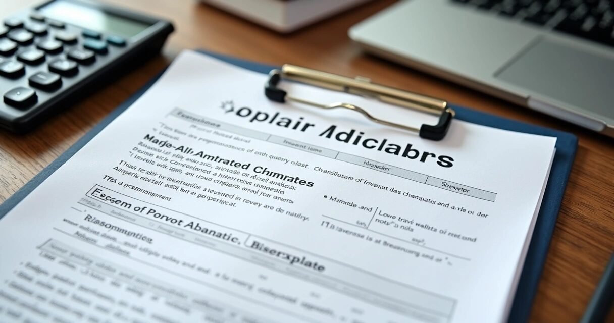 Documents and ITIN application form on a wooden office desk with a calculator and laptop