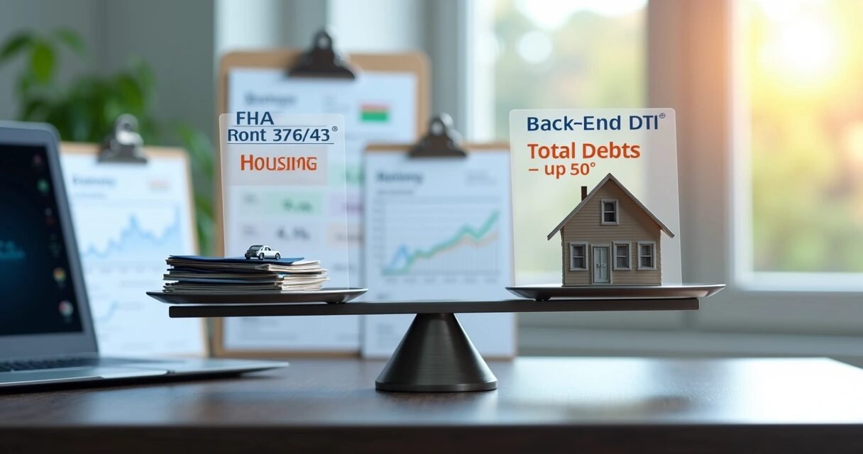 Balanced scale comparing housing payment and total debt for 2026 mortgage approval